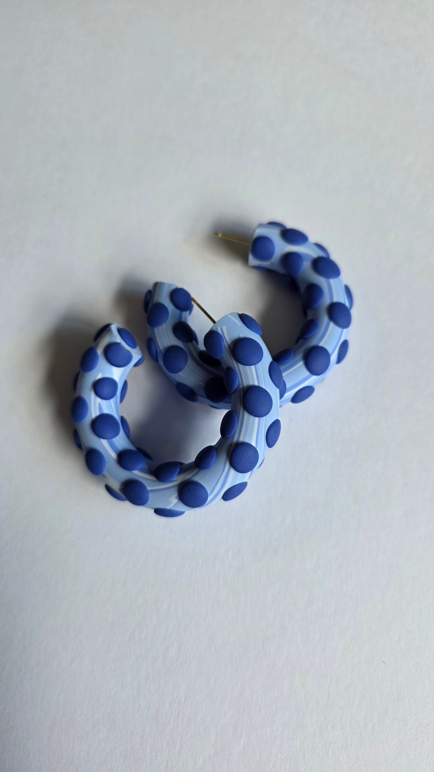 6cm Blue Hoop Stud