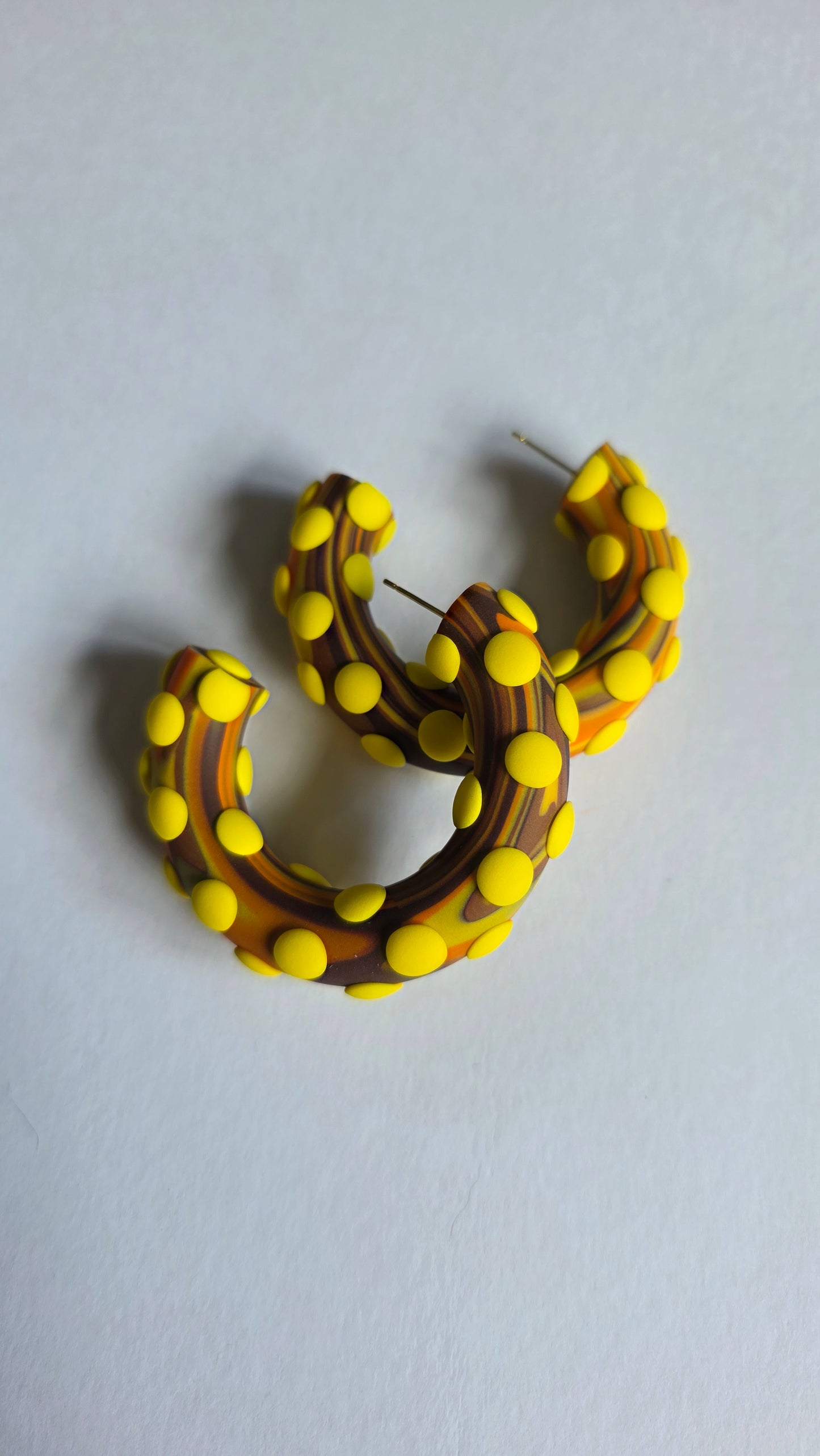 6cm Yellow Hoop Stud