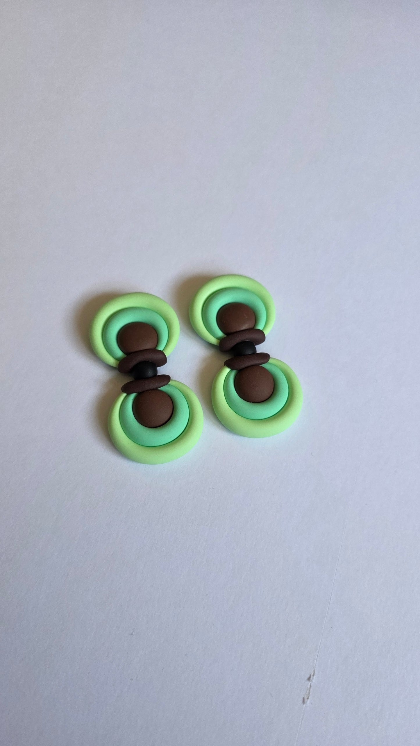 6cm Mint/Brown Mini Eye Studs