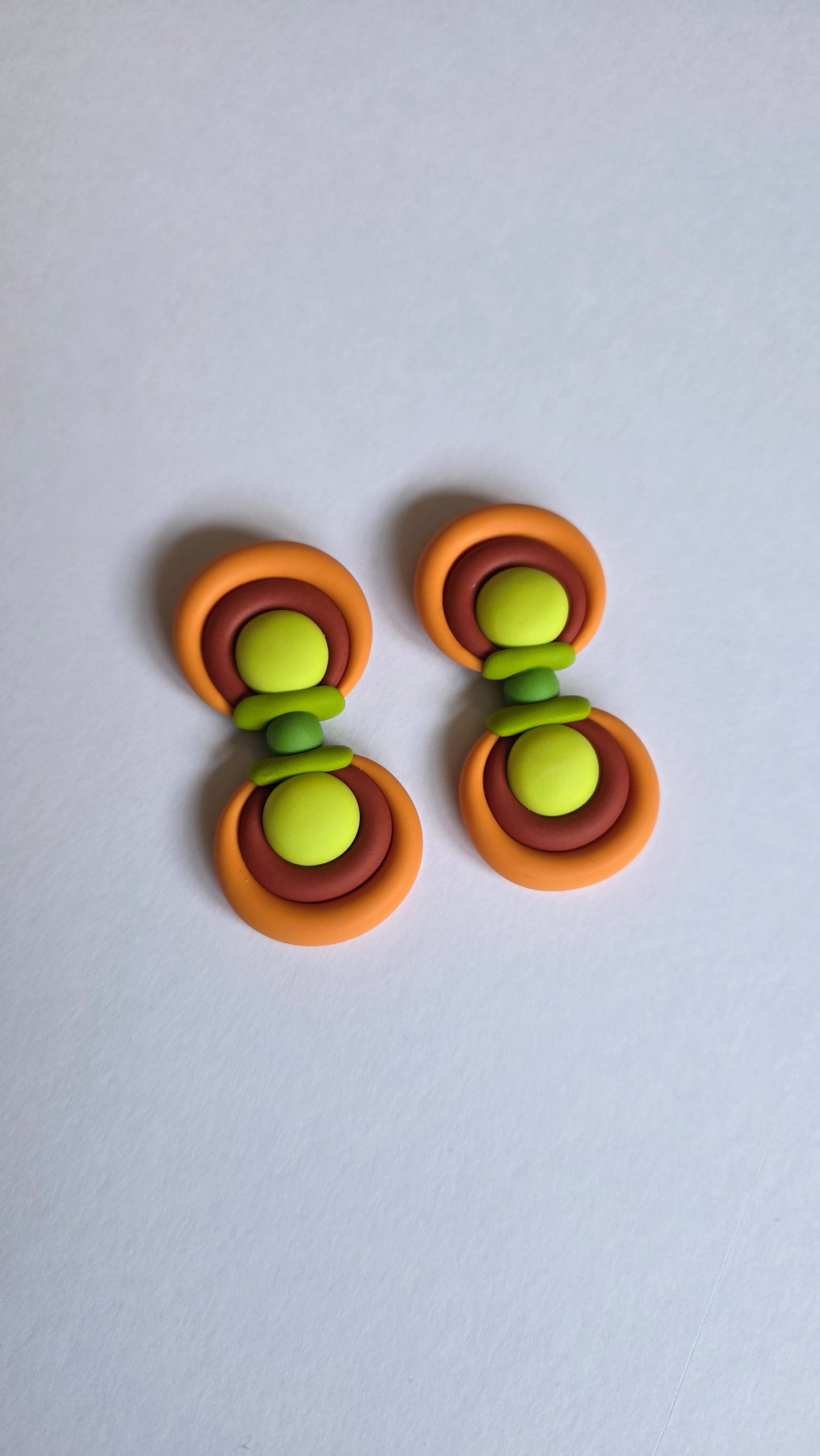 6cm Orange/Lime Mini Eye Studs