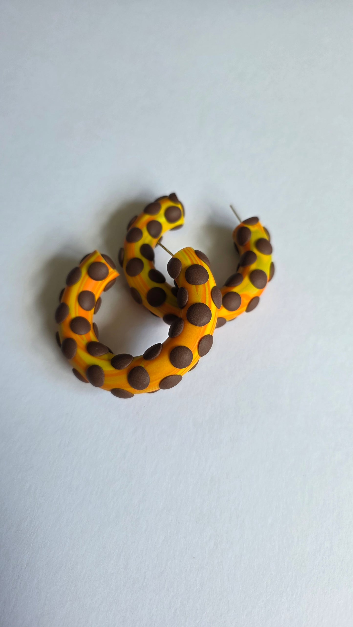 6cm Brown Hoop Stud