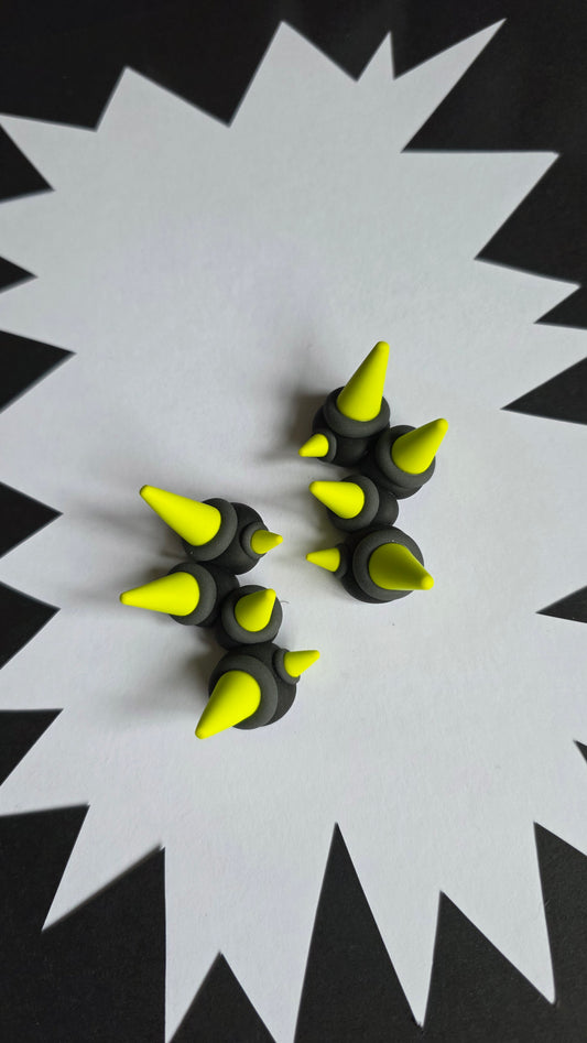 6cm Black/Grey/Lime Caterpillar Spike
