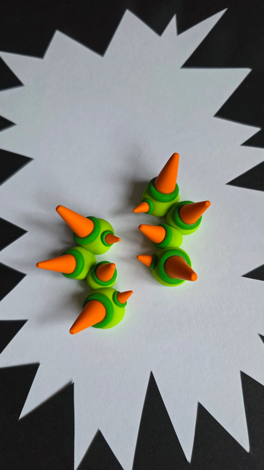 6cm Lime/Green/Orange Caterpillar Spike