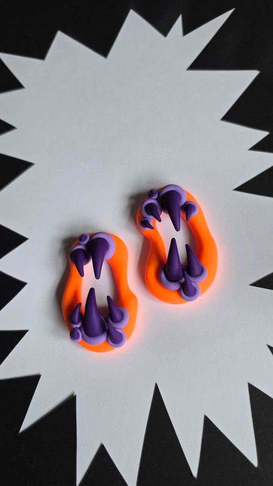 6cm Orange/Purple Fang Hoop