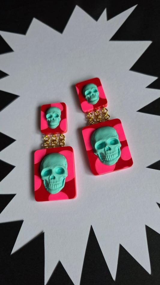 8.5cm Blue/Red/Pink Skull Slab