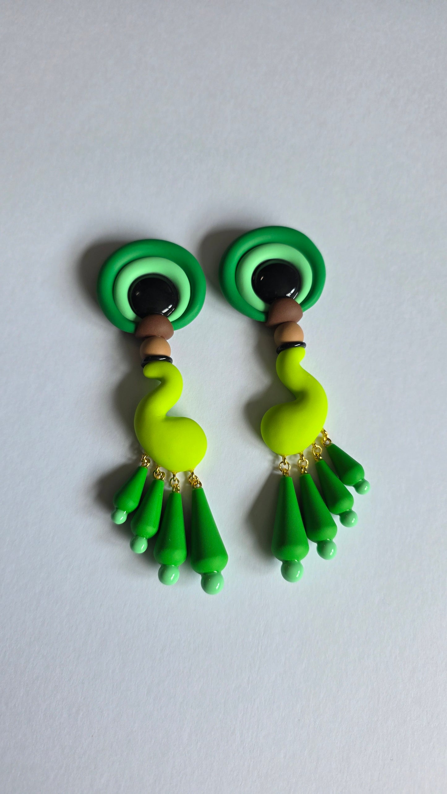 13cm Green Eye Studs/Clip-on