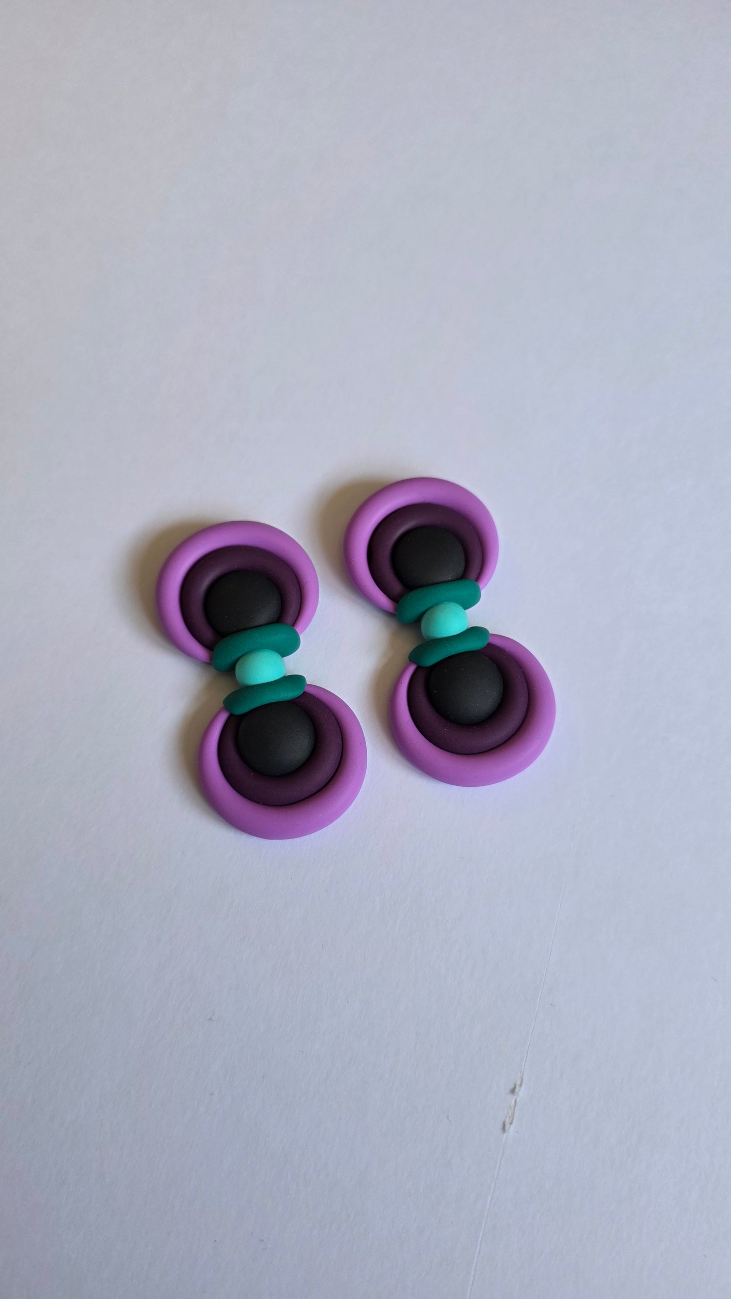 6cm Purple/Teal Mini Eye Studs