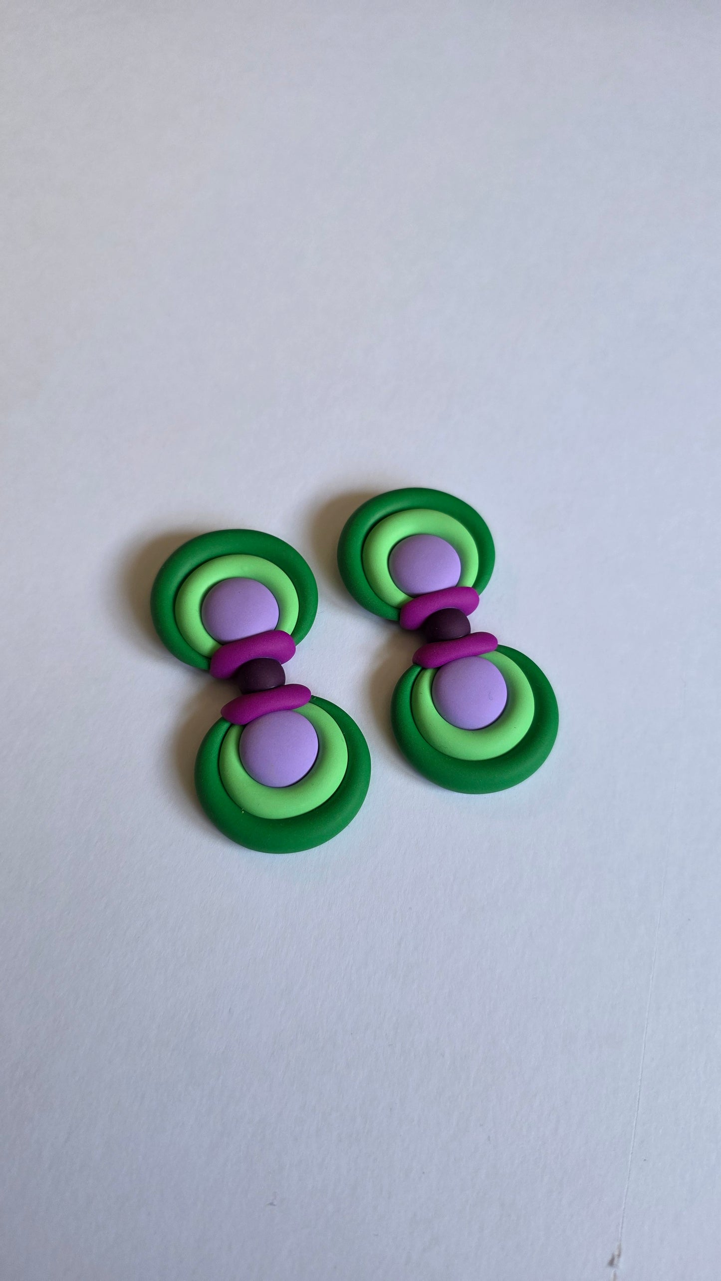 6cm Green/Purple Mini Eye Studs