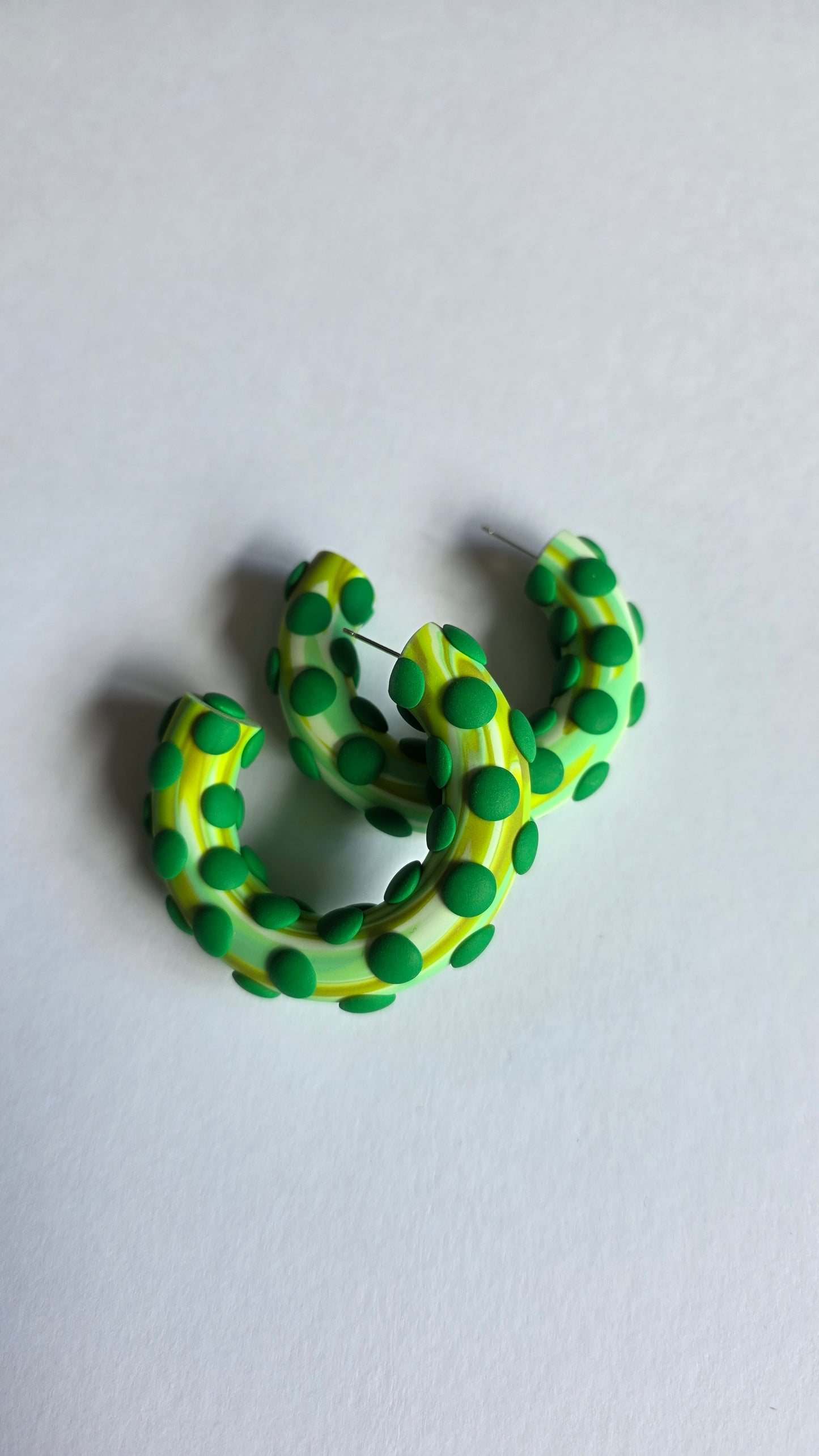 6cm Green Hoop Stud