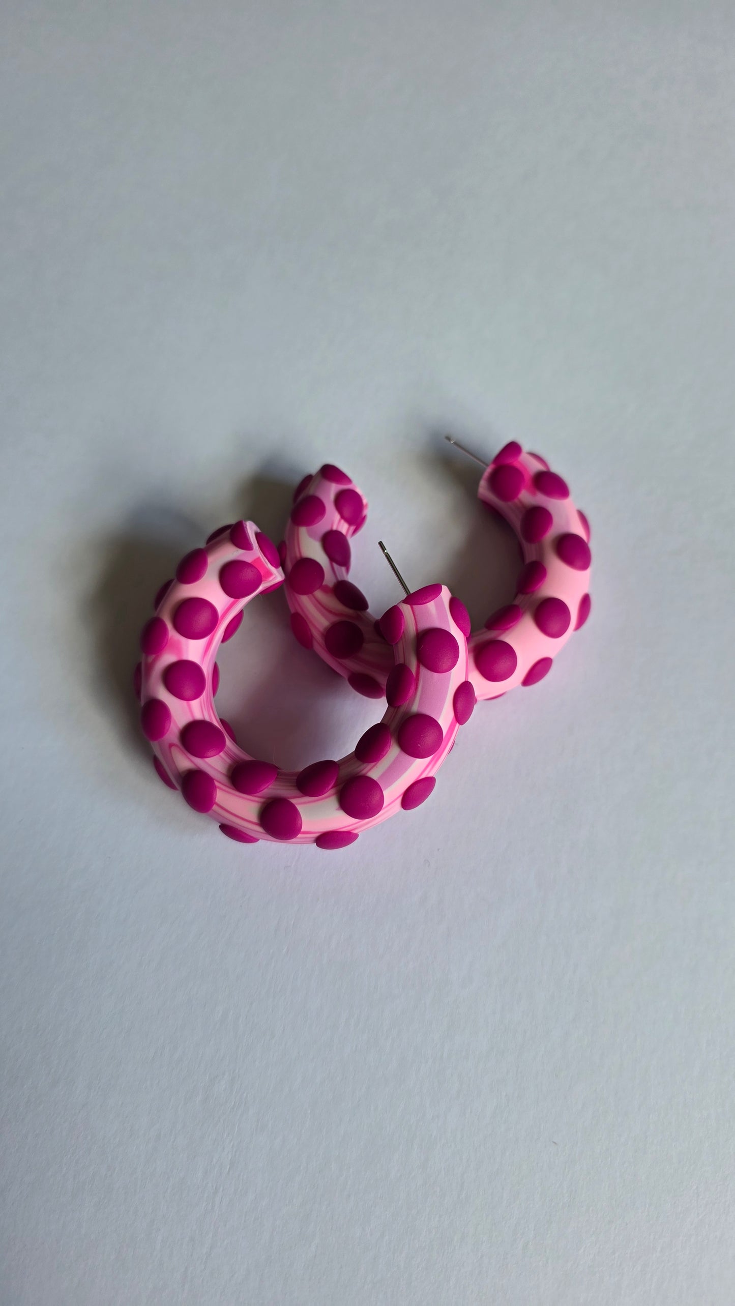 6cm Pink Hoop Stud